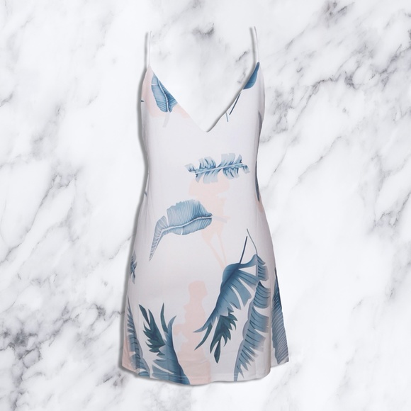 Summertime Mini with White Palm Print & V Neck - Picture 3 of 3